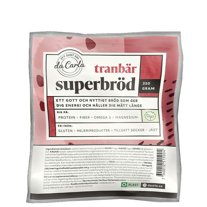 Superbröd Tranbär 350 g – från Da Carla – 45 kr – hos Bodystore