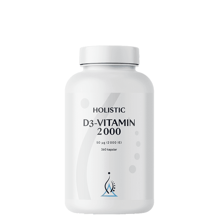 D3-vitamin 2000 IE 360 kapslar från Holistic – köp hos Bodystore