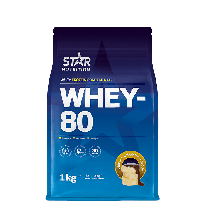 Whey-80 Vassleprotein 1 kg – från Star Nutrition – 399 kr – hos Bodystore