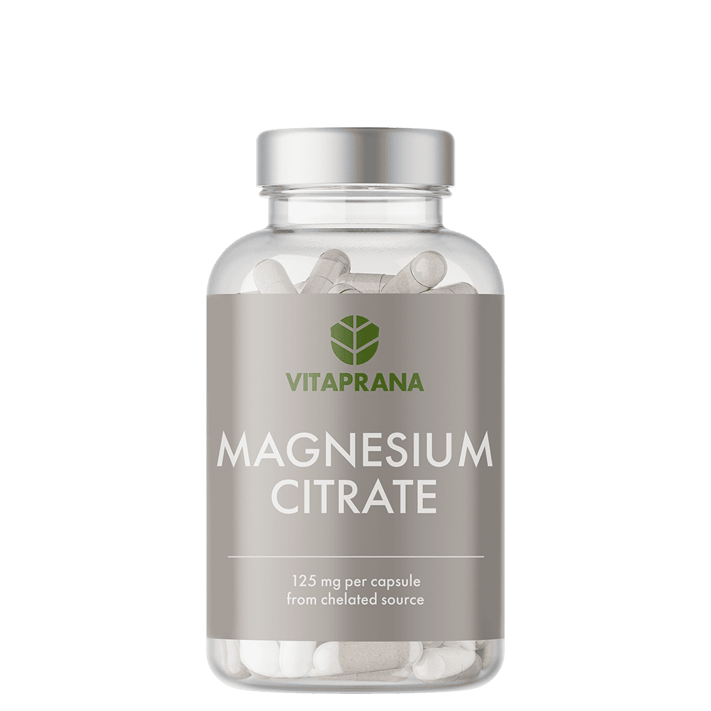 Magnesiumcitrat 125 mg 100 kapslar – från Vitaprana – 99 kr – hos Bodystore