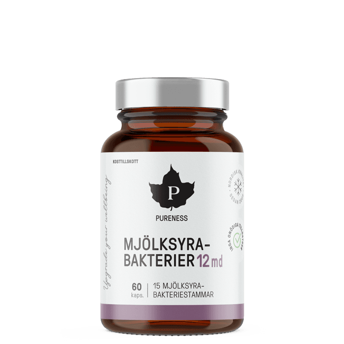 Mjölksyrabakterier 12 md 60 kapslar – från Pureness – 183 kr – hos Bodystore