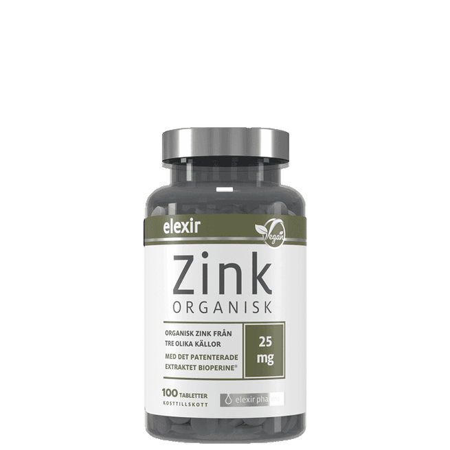 Organisk Zink 25 mg 100 tabletter från Elexir Pharma – köp hos Bodystore