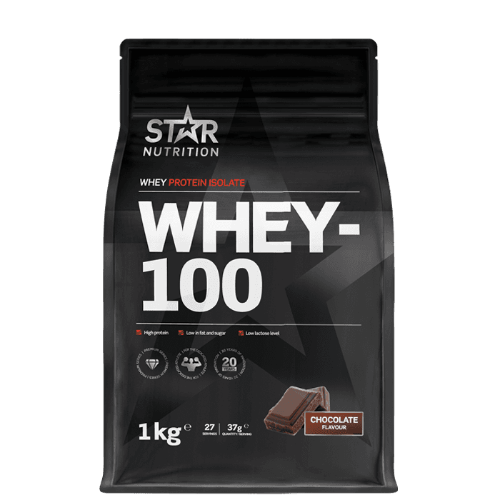 Whey-100 Vassleprotein 1 kg – från Star Nutrition – 499 kr – hos Bodystore