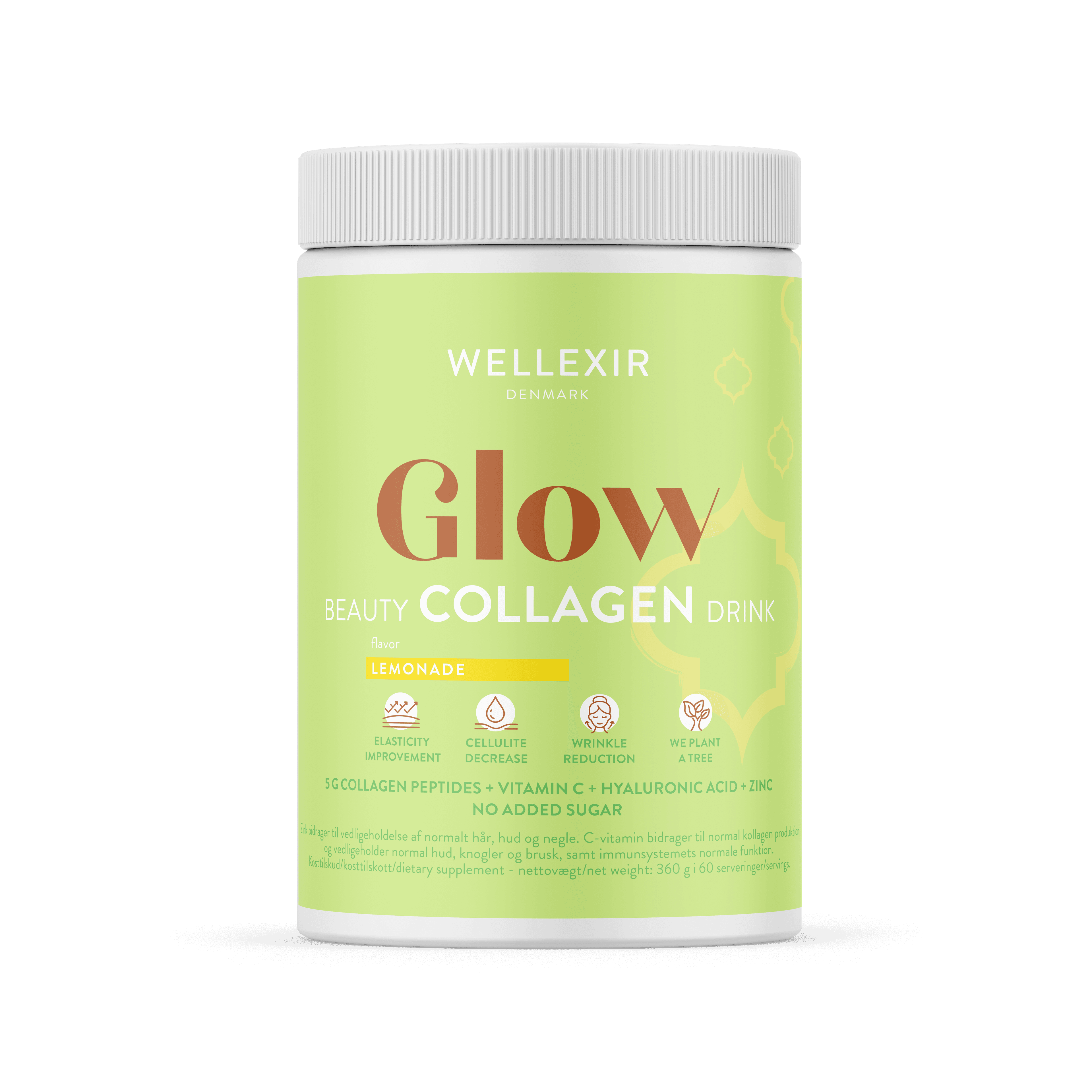Glow Beauty Kollagen Dryck Lemonad 360 g från Wellexir – köp hos Bodystore