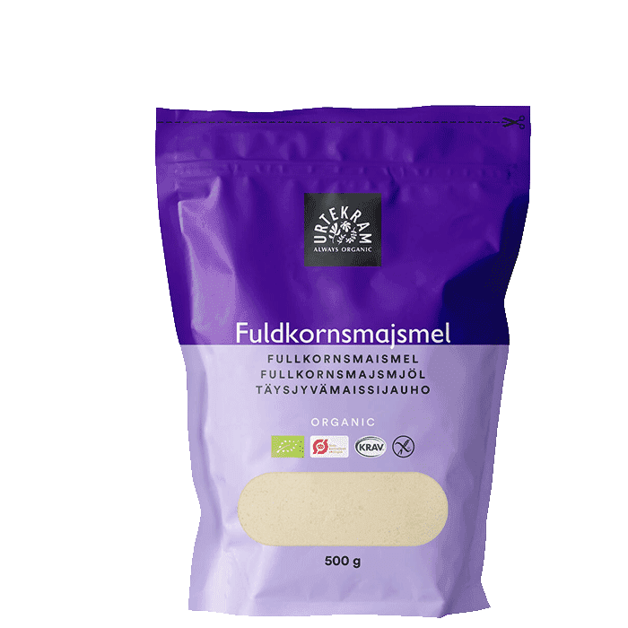 Majsmjöl Fullkorn 500 g – från Urtekram – 37 kr – hos Bodystore