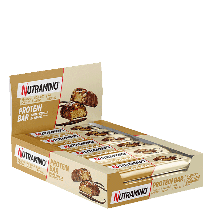 12 x ProteinBar Crispy 55 g – från Nutramino Fitness Nutrition – 329 kr – hos Bodystore