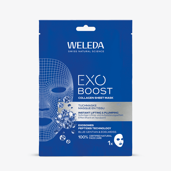 Exo Boost Collagen Sheet mask 20ml – från Weleda – 71 kr – hos Bodystore
