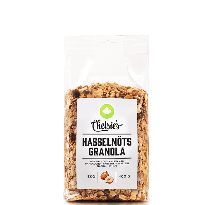 Granola Hasselnötter 400 g från Chelsie s Organic Gourmet Prod – köp hos Bodystore