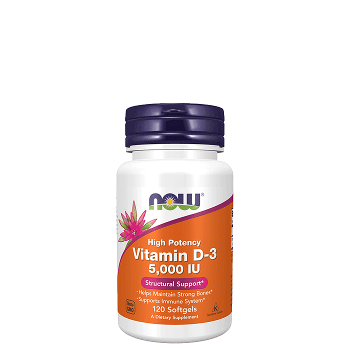 Vitamin D-3 5000 IU 120 kapslar – från Now Foods – 199 kr – hos Bodystore