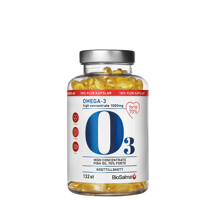 Omega3 Forte 70% 1000 mg 132 kapslar – från BioSalma – 90 kr – hos Bodystore