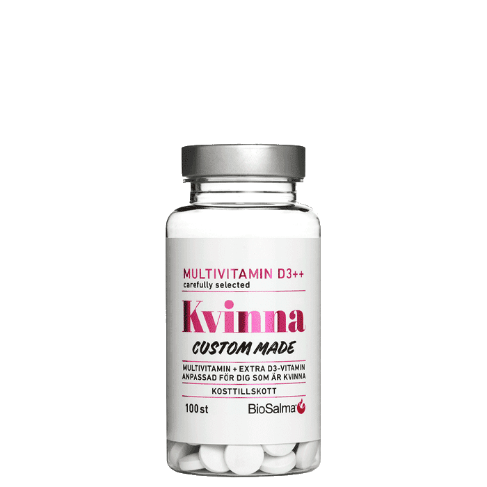 Multivitamin Kvinna D-vitamin++ 100 tabletter – från BioSalma – 67 kr – hos Bodystore