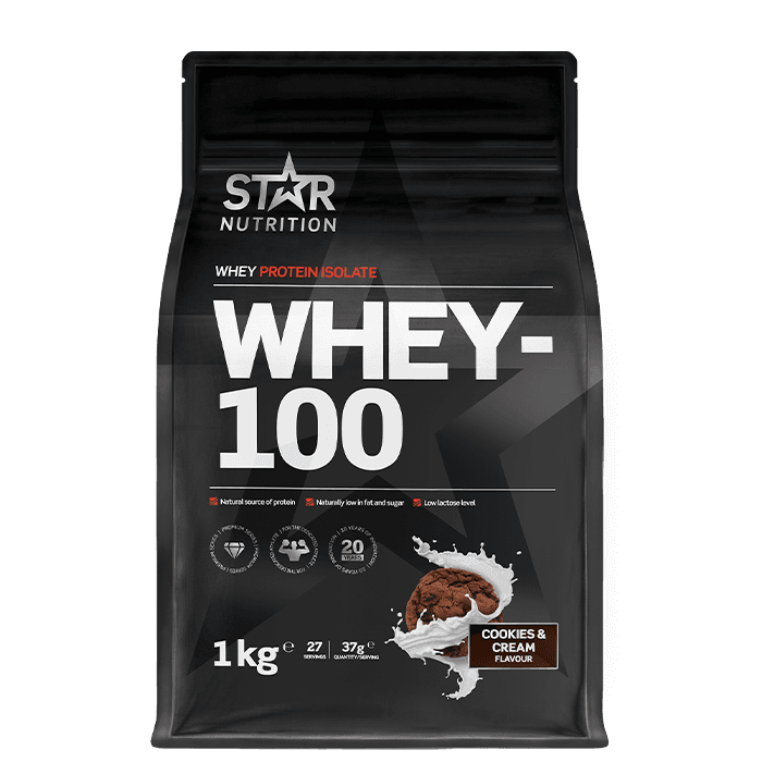 Whey-100 Vassleprotein 1 kg – från Star Nutrition – 499 kr – hos Bodystore