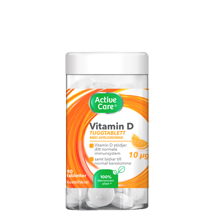 Vitamin D 10ug 90 tabletter – från Active Care – 38 kr – hos Bodystore
