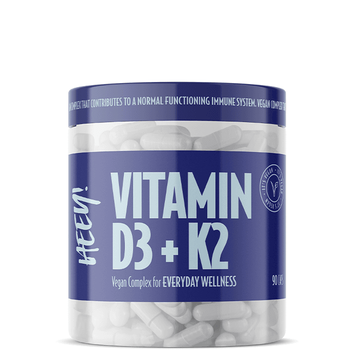 Vegansk Vitamin D3 + K2 med Superfruits 90 kapslar – från Heey! – 256 kr – hos Bodystore