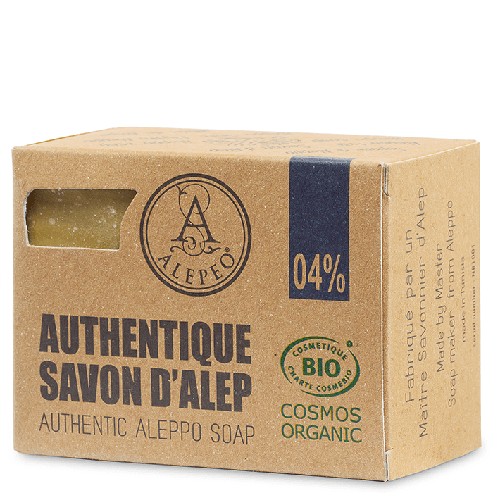 Aleppotvål 4% Lagerbärsolja 200 g – från Alepeo – 56 kr – hos Bodystore