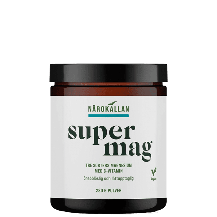 Super Mag Magnesiumpulver 280 g – från Närokällan – 285 kr – hos Bodystore