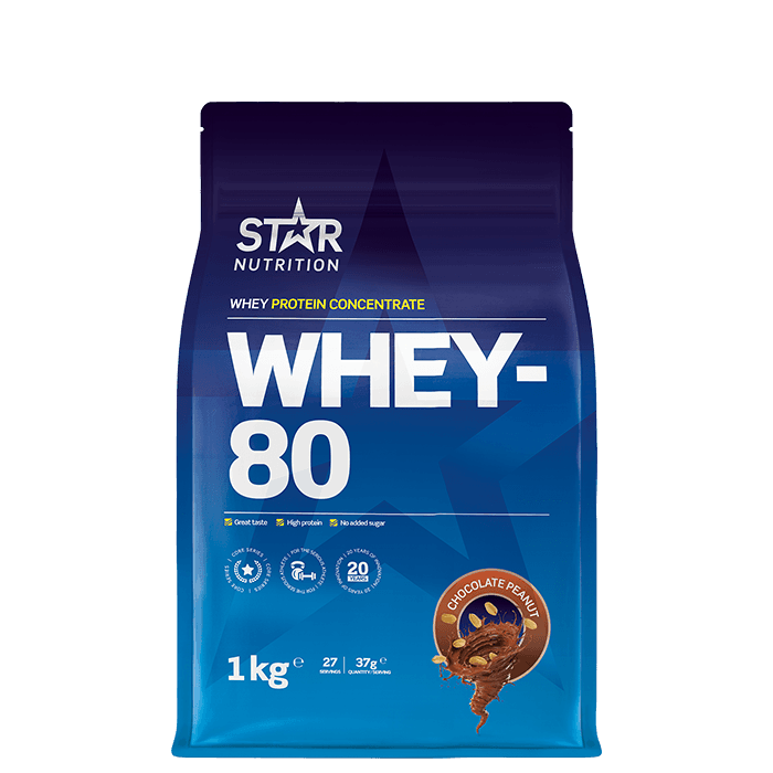 Whey-80 Vassleprotein 1 kg – från Star Nutrition – 399 kr – hos Bodystore