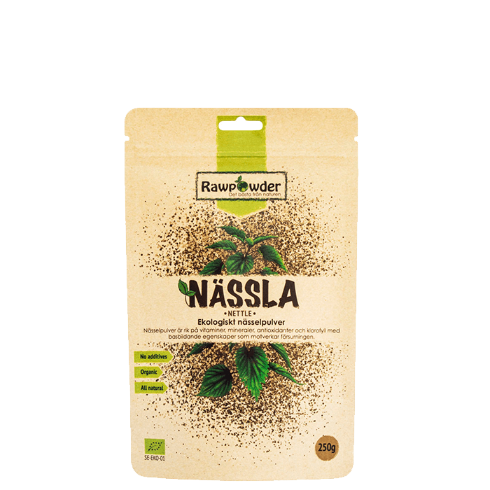 Ekologiskt Nässelpulver 250 g – från Rawpowder – 63 kr – hos Bodystore