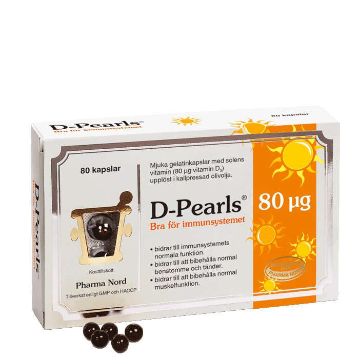 D-Pearls 80 µg (3200 IE) 80 kapslar från Pharma Nord – köp hos Bodystore
