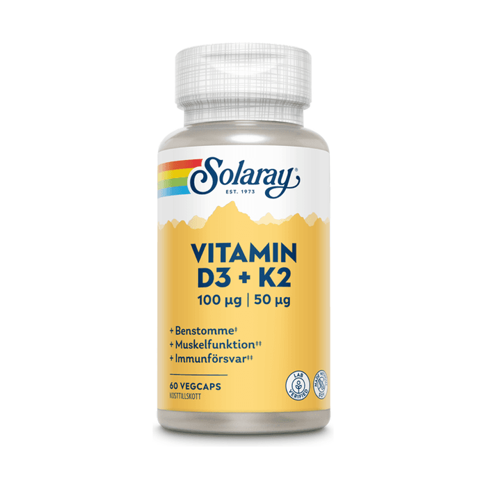 Vitamin D3+K3 60 kapslar – från Solaray – 215 kr – hos Bodystore