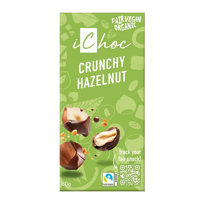 Vegansk Choklad Hasselnötter 80 g – från iChoc – 55 kr – hos Bodystore