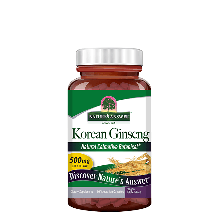 Korean Gingseng 50 kapslar – från NATURES ANSWER – 199 kr – hos Bodystore