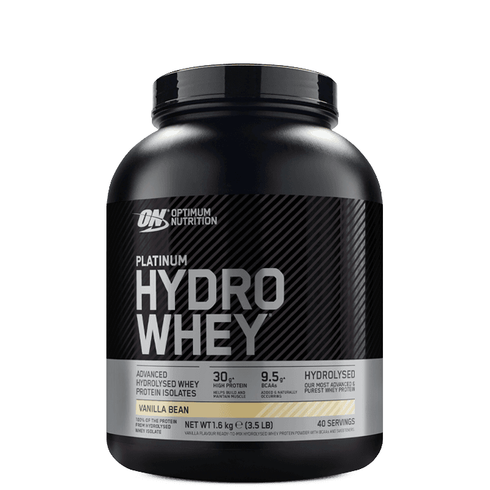 Platinum Hydro Whey Vassleprotein 1,6 kg – från Optimum Nutrition – 1049 kr – hos Bodystore