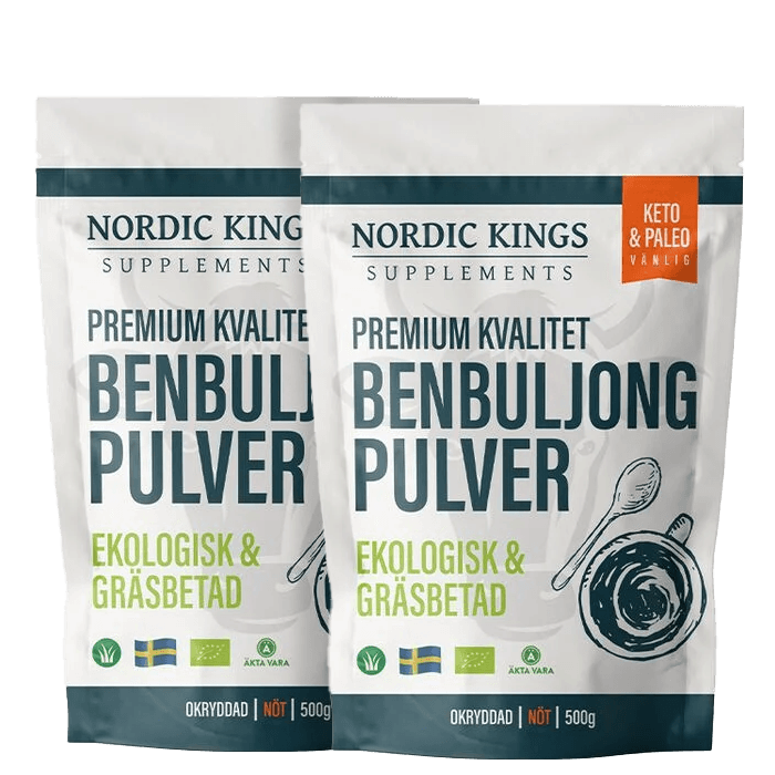 2 x Premium Benbuljongpulver EKO 500 g – från Nordic Kings – 933 kr – hos Bodystore
