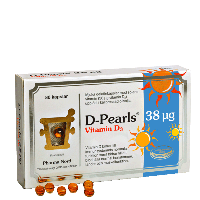 D-Pearls Vitamin D3 80 kapslar från Pharma Nord – köp hos Bodystore