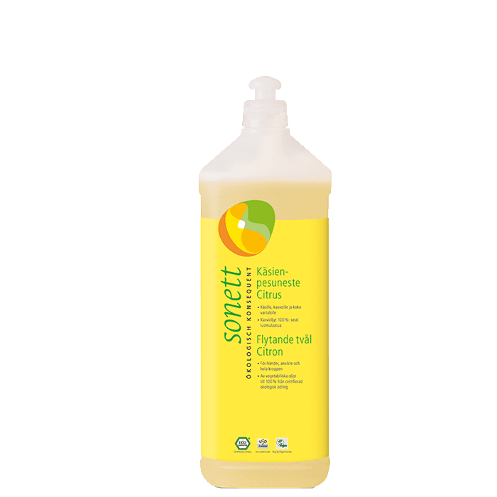 Tvål citron 1 liter – från Sonett – 169 kr – hos Bodystore