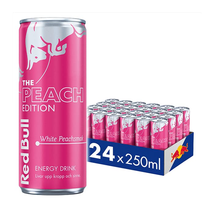 24 x Red Bull Energidryck, 250 ml, White Peach 2 kr pant – från Red Bull – 469 kr – hos Bodystore