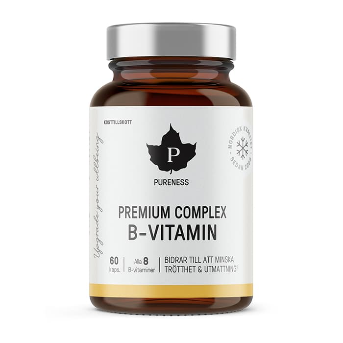 Premium Complex B-Vitamin 60 kapslar – från Pureness – 203 kr – hos Bodystore
