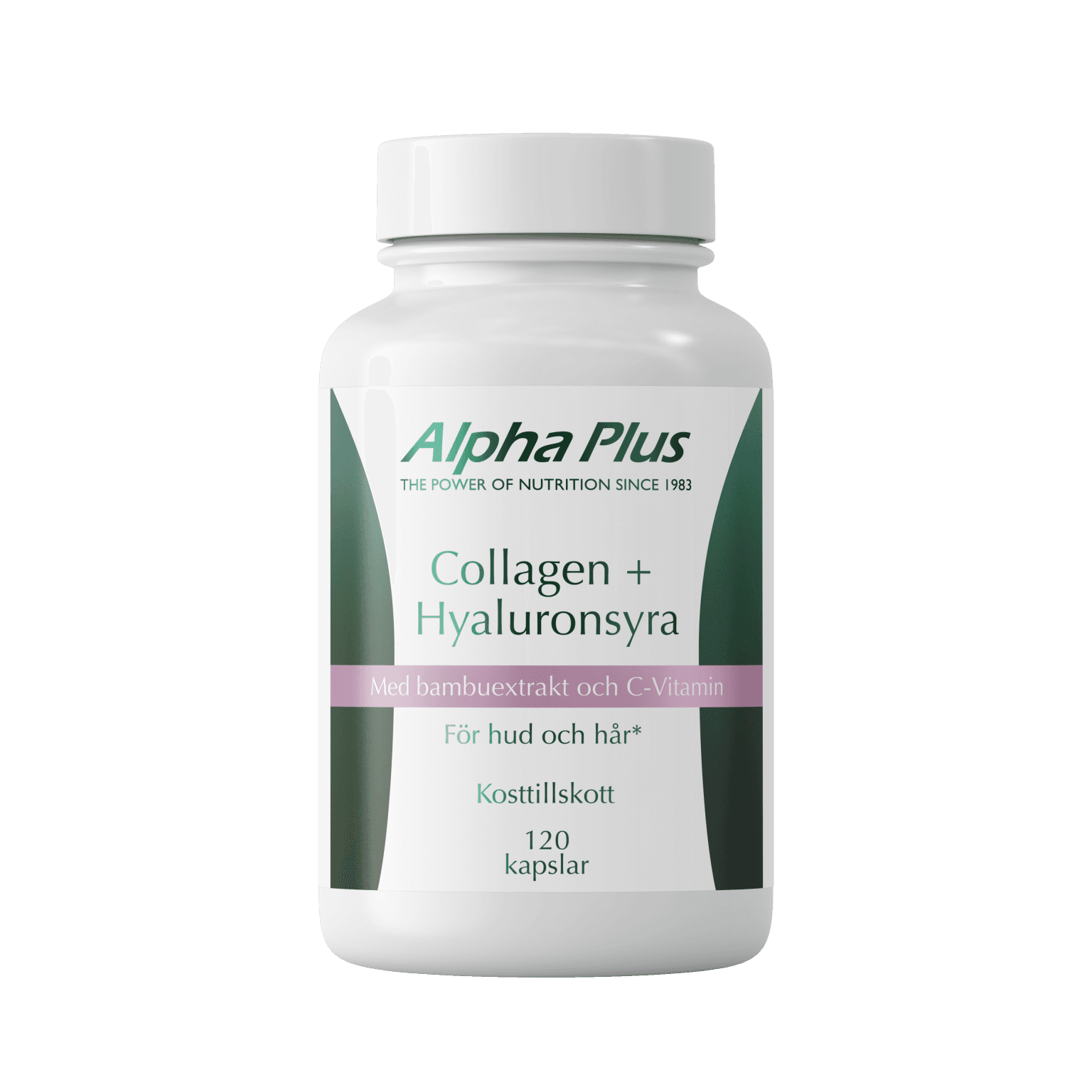 Collagen + Hyaluronsyra 120 kapslar från Alpha Plus – köp hos Bodystore