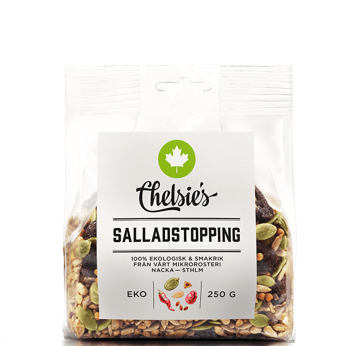 Salladstopping 250 g – från Chelsie s Organic Gourmet Prod – 40 kr – hos Bodystore