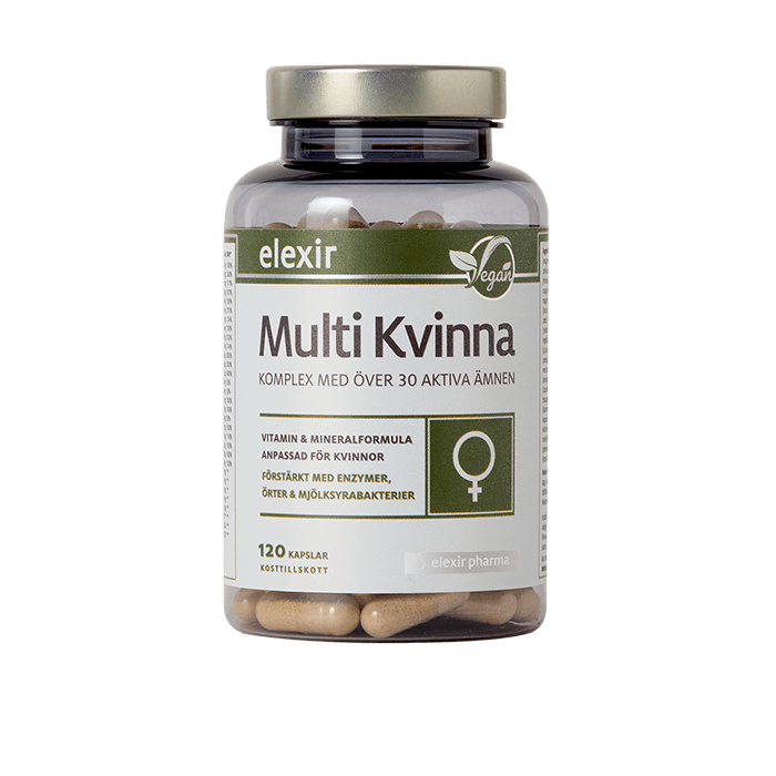 Multivitamin Kvinna 120 kapslar – från Elexir Pharma – 186 kr – hos Bodystore
