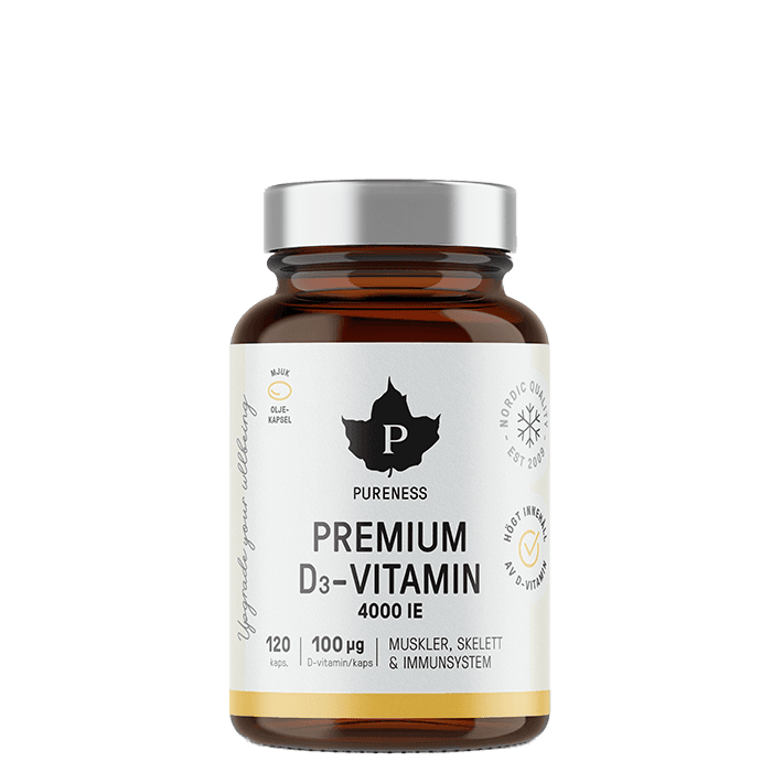 Premium D-Vitamin 120 kapslar – från Pureness – 175 kr – hos Bodystore