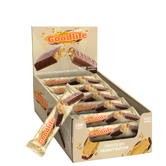 15 x Low Sugar Proteinbar 50 g – från Goodlife – 239 kr – hos Bodystore