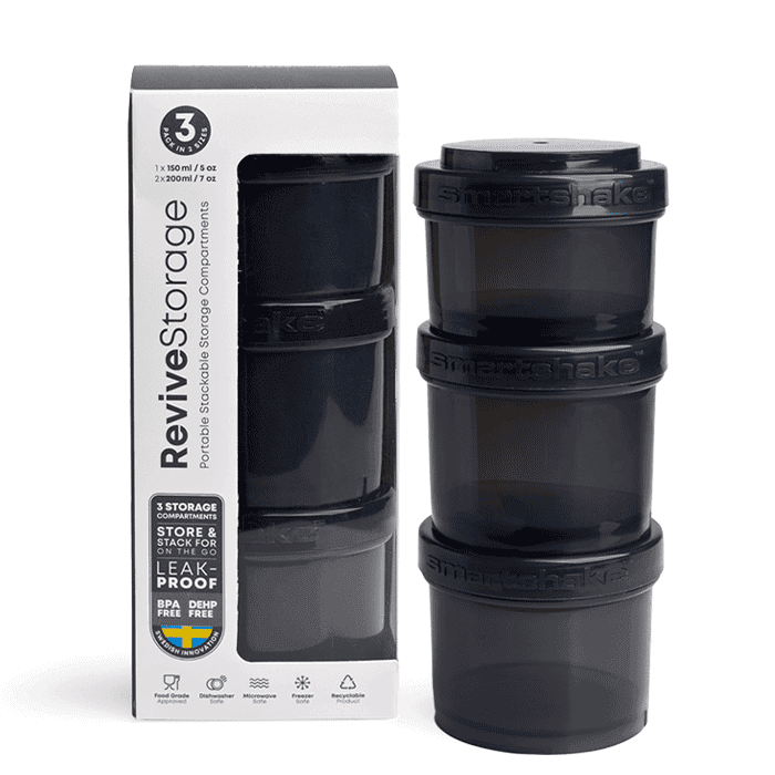 Revive Storage 3 pack Svart 1x150 ml 2x200 ml – från Smartshake – 109 kr – hos Bodystore