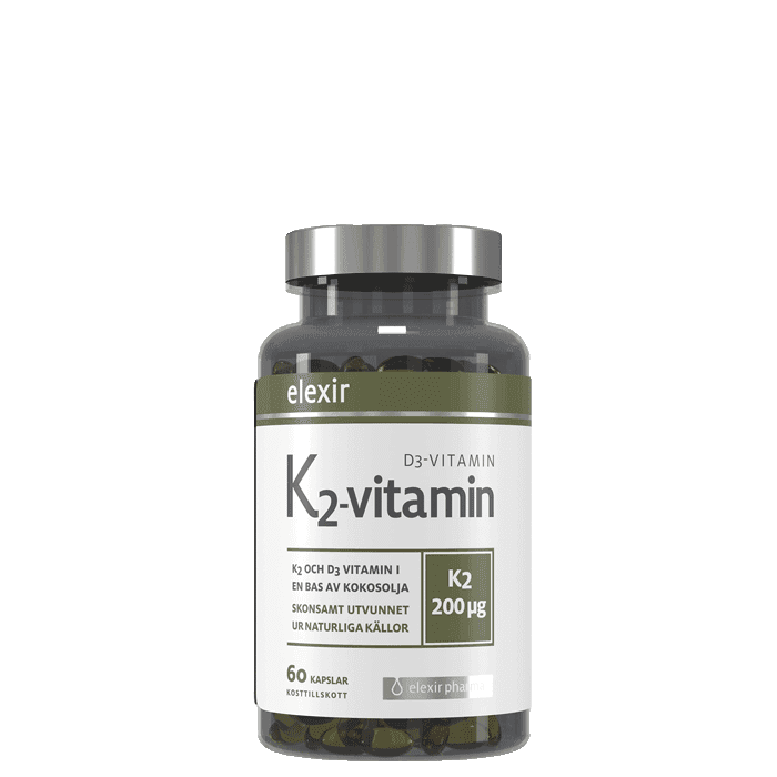 Vitamin K2+D3 200 mcg 60 kapslar – från Elexir Pharma – 185 kr – hos Bodystore