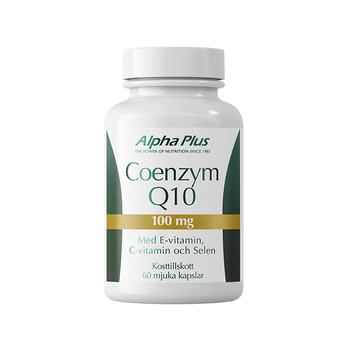 Coenzym Q10 100mg 60 mjuka kapslar – från Alpha Plus – 205 kr – hos Bodystore