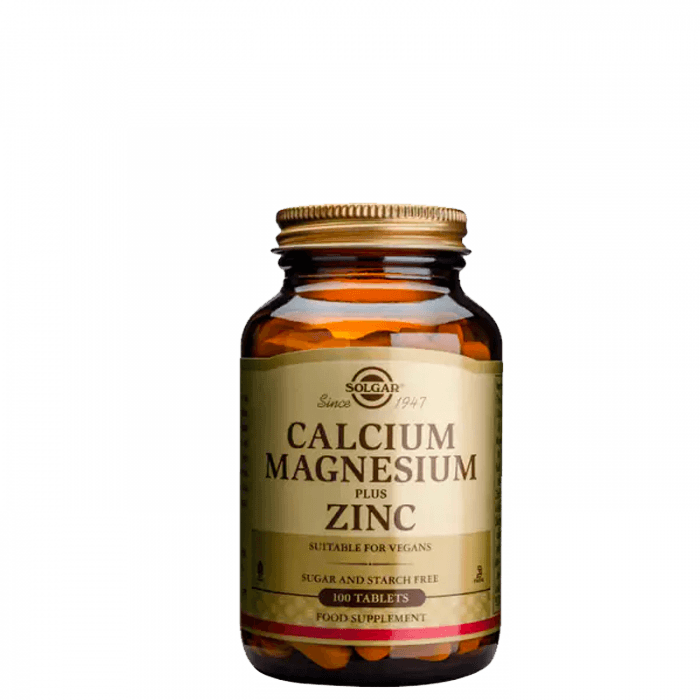 Kalcium Magnesium + Zink 100 tabletter – från Solgar – 104 kr – hos Bodystore