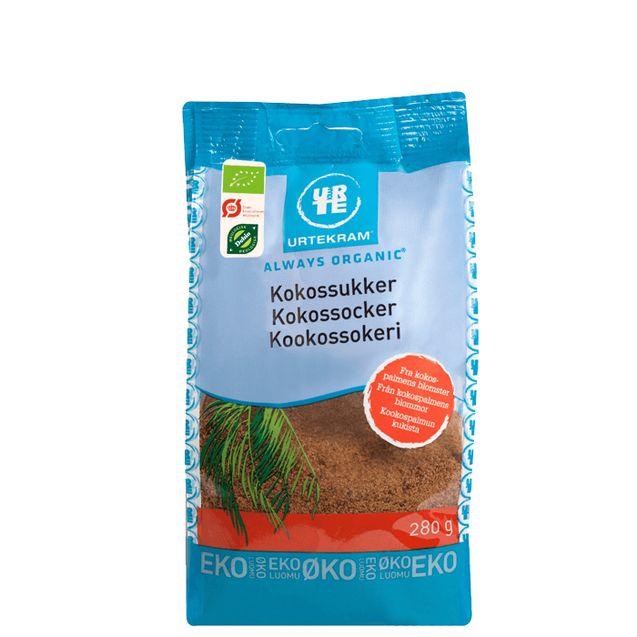 Kokossocker 280 g – från Urtekram – 45 kr – hos Bodystore