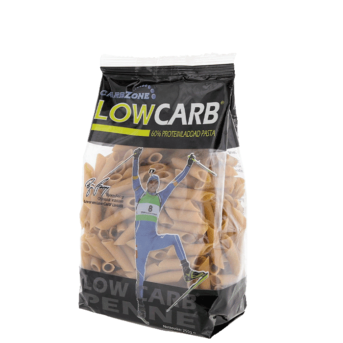 LowCarb Pasta Penne 250 g – från Carbzone – 55 kr – hos Bodystore