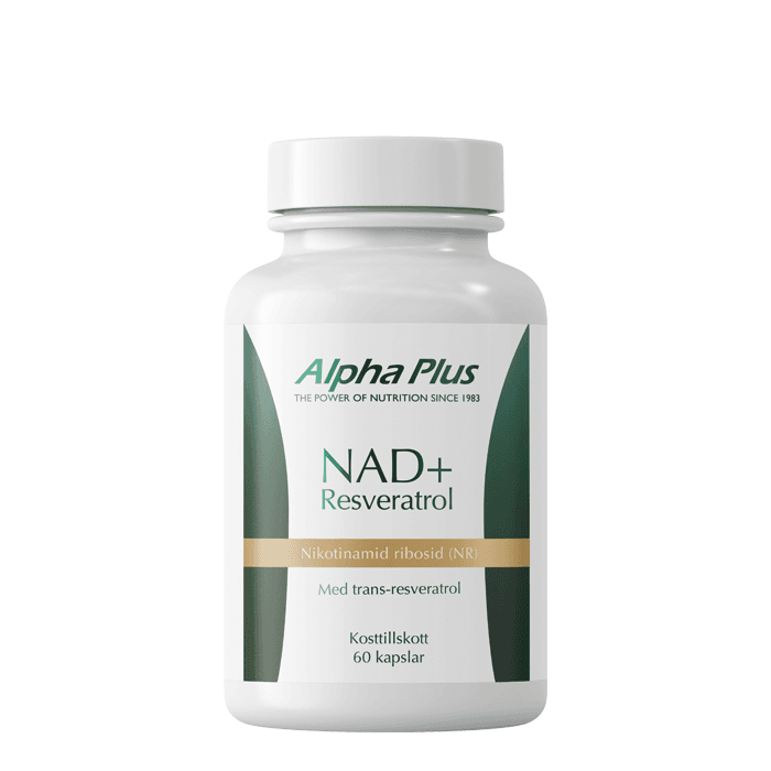 NAD+ Resveratrol 60 kapslar – från Alpha Plus – 699 kr – hos Bodystore