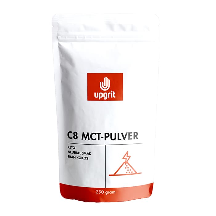 C8 MCT-pulver 250 g från Upgrit – köp hos Bodystore