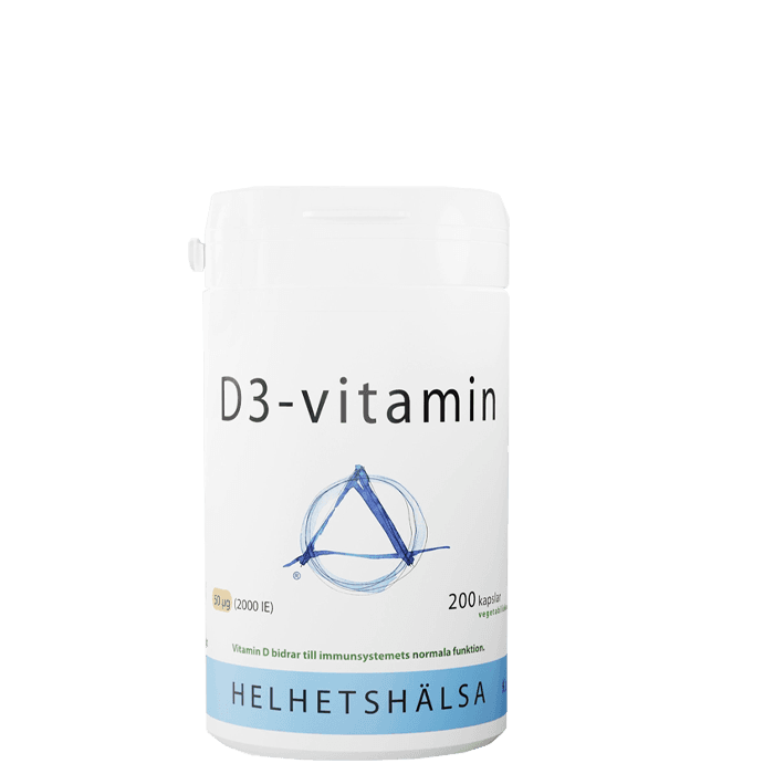 D3-vitamin 50 µg 2000 IE 200 kapslar från Helhetshälsa – köp hos Bodystore