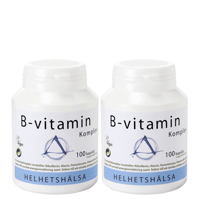 2 x B-vitamin Komplex 100 kapslar från Helhetshälsa – köp hos Bodystore