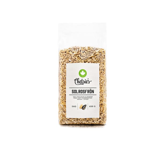 Solrosfrön 650g – från Chelsie s Organic Gourmet Prod – 50 kr – hos Bodystore