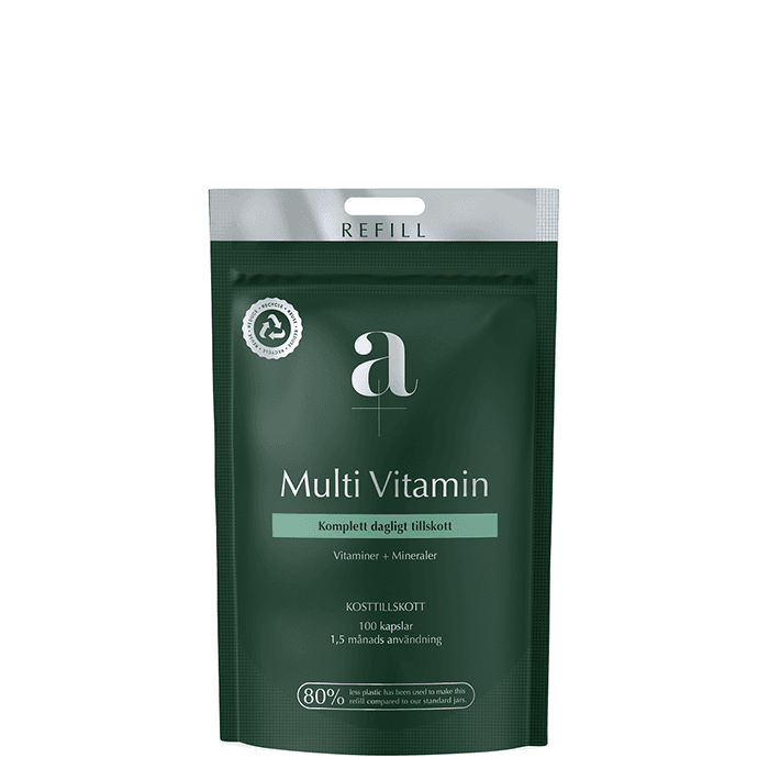 Multivitamin 100 kapslar Refill – från A+ – 132 kr – hos Bodystore