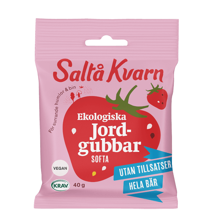 Softa Jordgubbar 40 g – från Saltå Kvarn – 35 kr – hos Bodystore